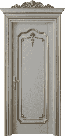 Дверь межкомнатная 6601 БНСРПА. Цвет Бук нейтральный серый золотой антик. Материал Массив бука эмаль с патиной золото античное. Коллекция Imperial. Картинка.