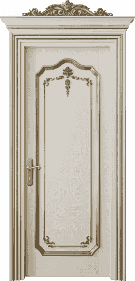 Дверь межкомнатная 6601 БОСПА. Цвет Бук облачный серый золотой антик. Материал Массив бука эмаль с патиной золото античное. Коллекция Imperial. Картинка.
