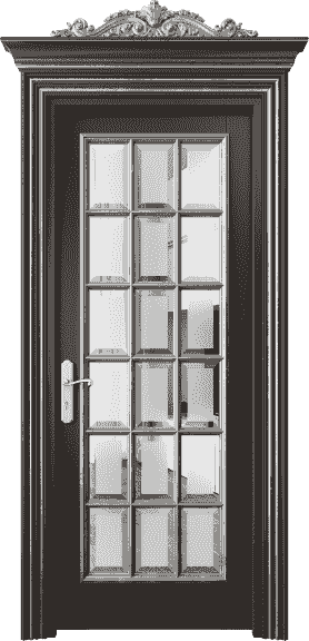 Дверь межкомнатная 6510 БАНСА САТ Ф. Цвет Бук антрацит серебряный антик. Материал Массив бука эмаль с патиной серебро античное. Коллекция Imperial. Картинка.