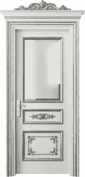 Дверь межкомнатная 6502 БСРСА САТ Ф. Цвет Бук серый серебряный антик. Материал Массив бука эмаль с патиной серебро античное. Коллекция Imperial. Картинка.