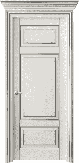 Дверь межкомнатная 6221 БЖМС . Цвет Бук жемчуг с серебром. Материал  Массив бука эмаль с патиной. Коллекция Royal. Картинка.