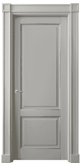 Дверь межкомнатная 6303 БНСРП. Цвет Бук нейтральный серый с позолотой. Материал  Массив бука эмаль с патиной. Коллекция Toscana Plano. Картинка.