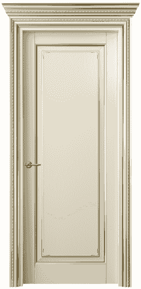 Дверь межкомнатная 6201 БМЦП. Цвет Бук марципановый позолота. Материал  Массив бука эмаль с патиной. Коллекция Royal. Картинка.