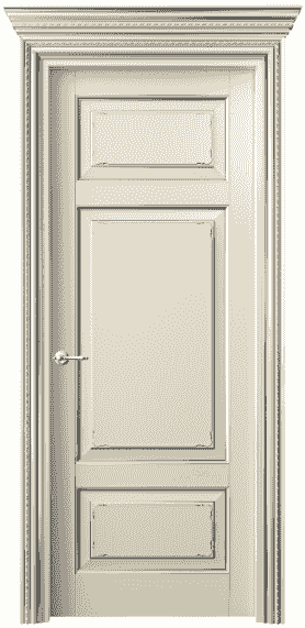 Дверь межкомнатная 6221 БМЦС. Цвет Бук марципановый серебро. Материал  Массив бука эмаль с патиной. Коллекция Royal. Картинка.