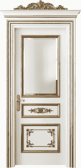 Дверь межкомнатная 6502 БЖМЗА САТ Ф. Цвет Бук жемчужный золотой антик. Материал Гладкая Эмаль с Эффектами (Золото). Коллекция Imperial. Картинка.