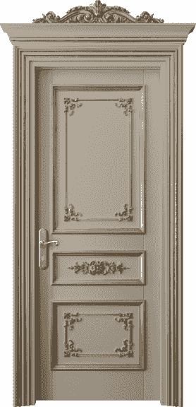 Дверь межкомнатная 6503 ББСКПА. Цвет Бук бисквитный золотой антик. Материал Массив бука эмаль с патиной золото античное. Коллекция Imperial. Картинка.