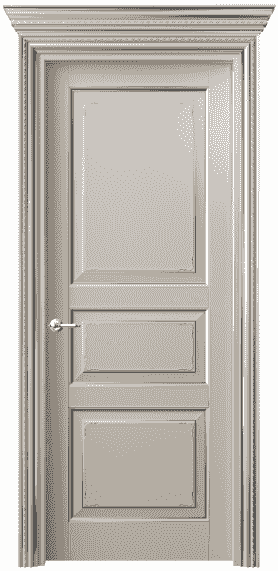 Дверь межкомнатная 6231 БСБЖС. Цвет Бук светло-бежевый серебро. Материал  Массив бука эмаль с патиной. Коллекция Royal. Картинка.