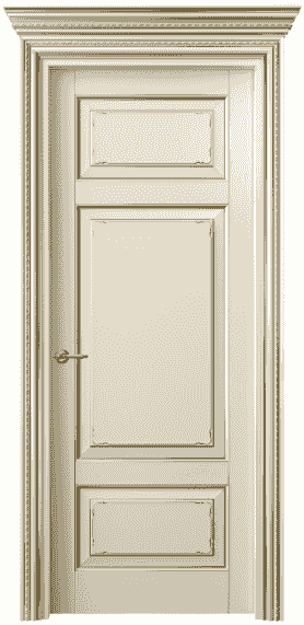Дверь межкомнатная 6221 БМЦП. Цвет Бук марципановый позолота. Материал  Массив бука эмаль с патиной. Коллекция Royal. Картинка.