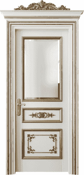 Дверь межкомнатная 6502 БСРЗА САТ Ф. Цвет Бук серый золотой антик. Материал Гладкая Эмаль с Эффектами (Золото). Коллекция Imperial. Картинка.