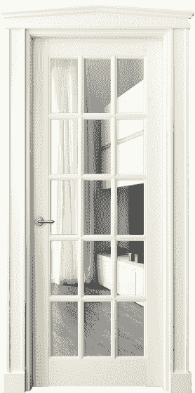 Дверь межкомнатная 6311 МБМ Зеркало. Цвет Бук молочно-белый. Материал Массив бука эмаль. Коллекция Toscana Grigliato. Картинка.