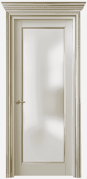 Дверь межкомнатная 6202 БОСП САТ. Цвет Бук облачный серый позолота. Материал  Массив бука эмаль с патиной. Коллекция Royal. Картинка.