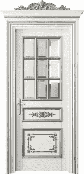 Дверь межкомнатная 6512 БЖМСА САТ Ф. Цвет Бук жемчужный серебряный антик. Материал Гладкая Эмаль с Эффектами (Серебро). Коллекция Imperial. Картинка.