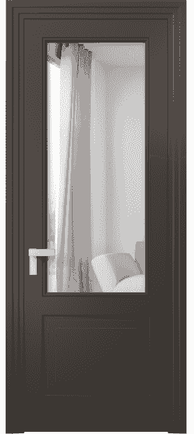 Дверь межкомнатная 8352 МАН Двустороннее зеркало. Цвет Матовый антрацит. Материал Гладкая эмаль. Коллекция Rocca. Картинка.