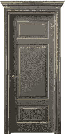 Дверь межкомнатная 6221 БКЛСП. Цвет Бук классический серый позолота. Материал  Массив бука эмаль с патиной. Коллекция Royal. Картинка.