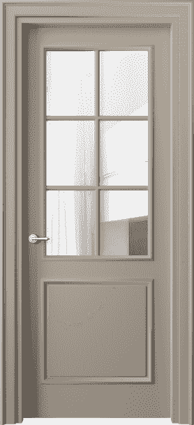 Дверь межкомнатная 8122 МБСК Прозрачное стекло. Цвет Матовый бисквитный. Материал Гладкая эмаль. Коллекция Paris. Картинка.