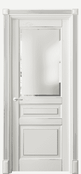 Дверь межкомнатная 0710 БЖМС САТ-Ф. Цвет Бук жемчуг с серебром. Материал  Массив бука эмаль с патиной. Коллекция Lignum. Картинка.