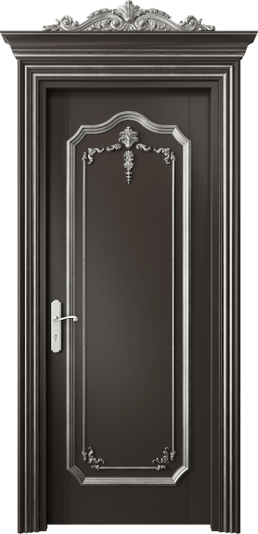 Дверь межкомнатная 6601 БАНСА. Цвет Бук антрацит серебряный антик. Материал Массив бука эмаль с патиной серебро античное. Коллекция Imperial. Картинка.